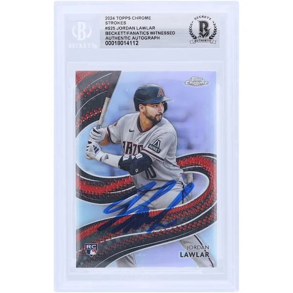 Jordan Lawlar Signed 2024 Topps Chrome Strokes Rookie Card | Beckett Witnessed