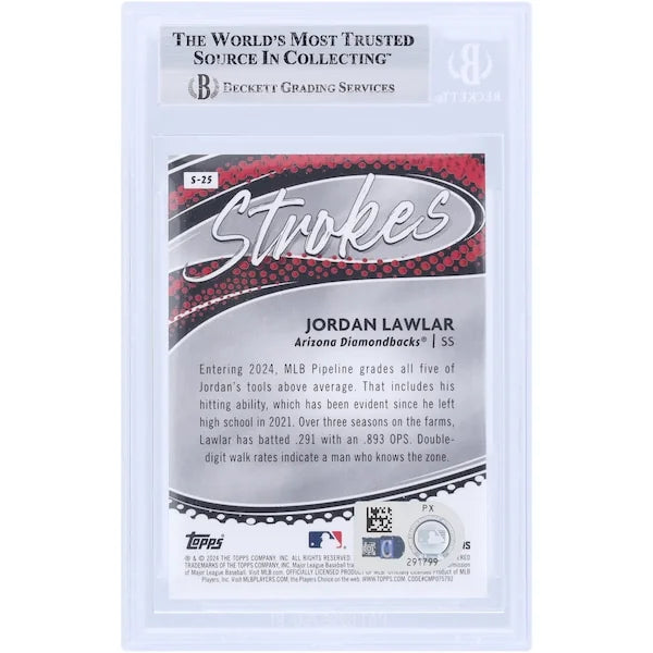 Jordan Lawlar Signed 2024 Topps Chrome Strokes Rookie Card | Beckett Witnessed