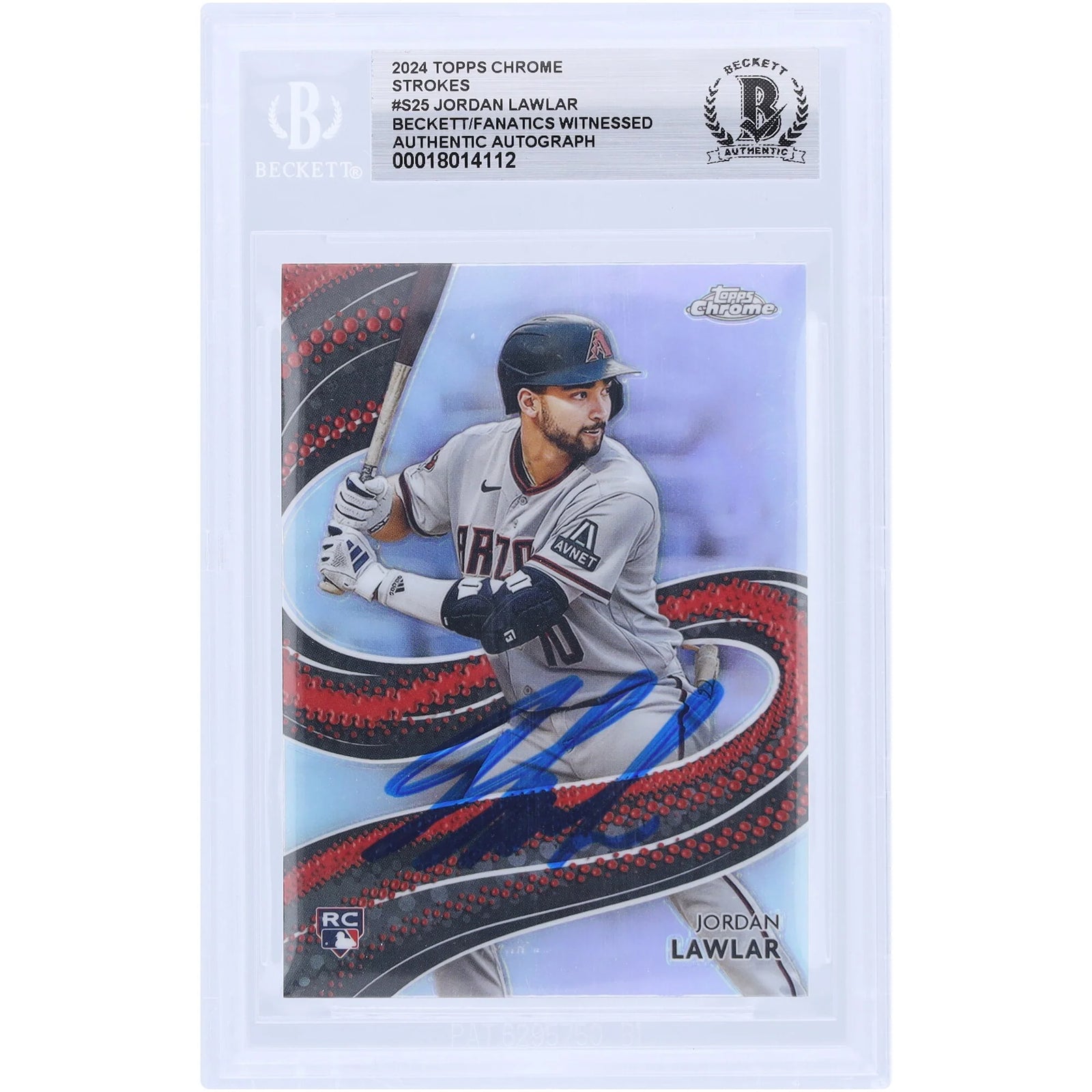 Jordan Lawlar Signed 2024 Topps Chrome Strokes Rookie Card | Beckett Witnessed