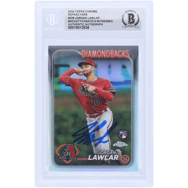 Jordan Lawlar Signed 2024 Topps Chrome Refractor #229 Rookie Card | Authenticated