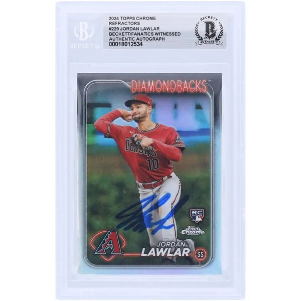 Jordan Lawlar Signed 2024 Topps Chrome Refractor #229 Rookie Card | Authenticated