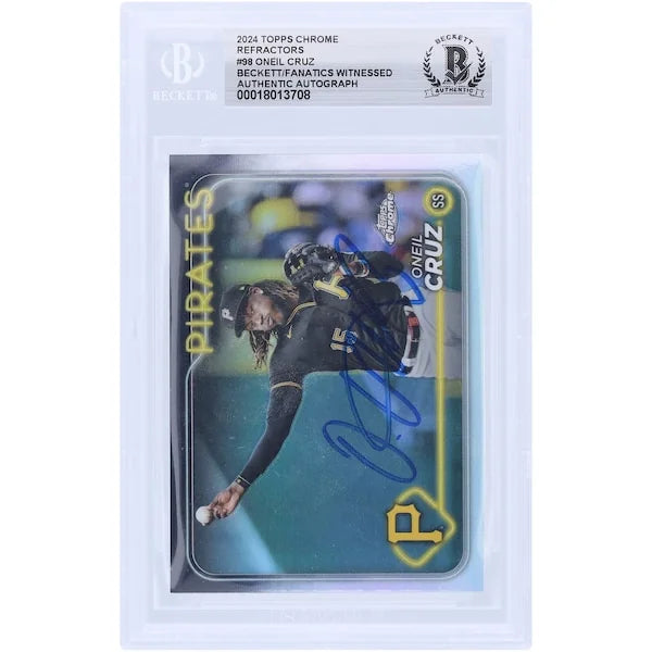 Oneil Cruz Signed 2024 Topps Chrome Refractor #98 | Beckett Authenticated