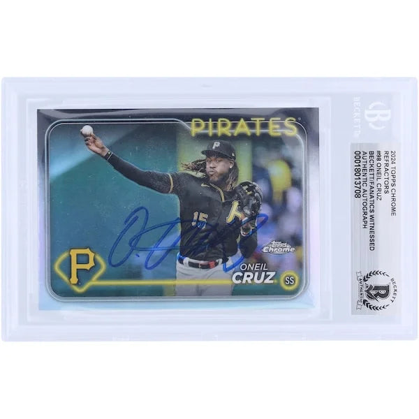 Oneil Cruz Signed 2024 Topps Chrome Refractor #98 | Beckett Authenticated