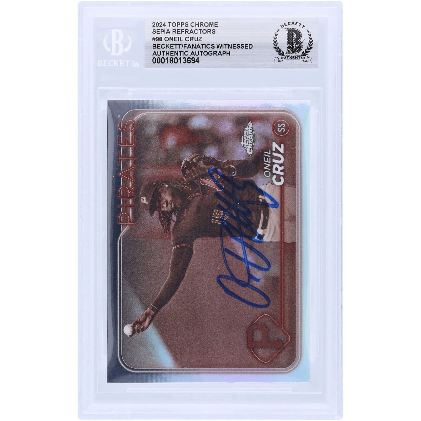 Oneil Cruz Signed 2024 Topps Chrome Sepia Refractor #98 | Pirates
