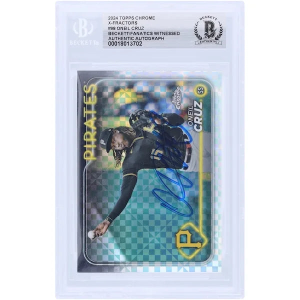 Oneil Cruz Signed 2024 Topps Chrome X-Fractor #98 Card | Beckett Authenticated