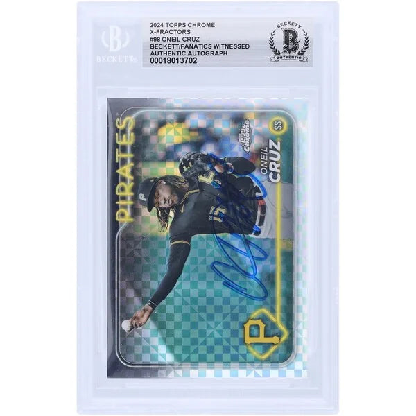 Oneil Cruz Signed 2024 Topps Chrome X-Fractor #98 Card | Beckett Authenticated
