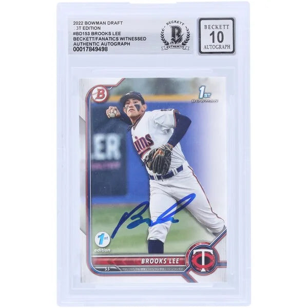 Brooks Lee Signed 2022 Bowman Draft 1st Edition #BD-153 | Graded 10
