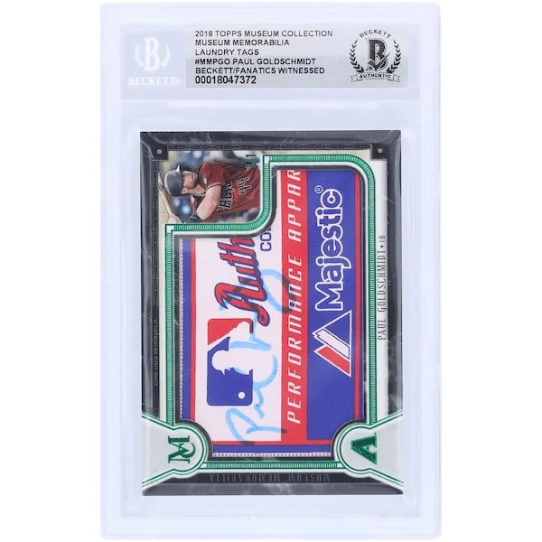 Paul Goldschmidt Signed 2018 Topps Museum Collection Emerald #1 Card | 1/1 Relic
