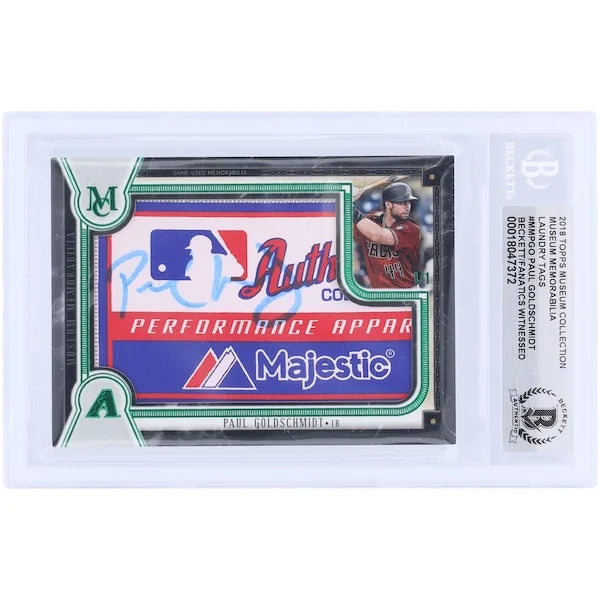 Paul Goldschmidt Signed 2018 Topps Museum Collection Emerald #1 Card | 1/1 Relic