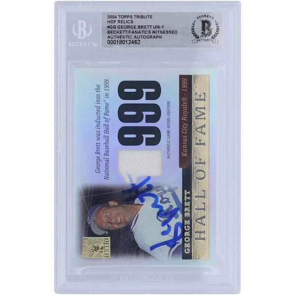 George Brett Signed 2004 Topps Tribute Hall of Fame Jersey Relic Card | Beckett Authentica