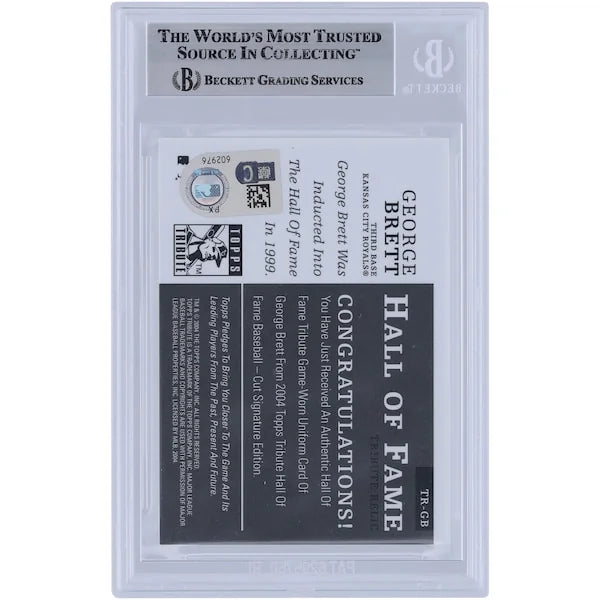 George Brett Signed 2004 Topps Tribute Hall of Fame Jersey Relic Card | Beckett Authentica