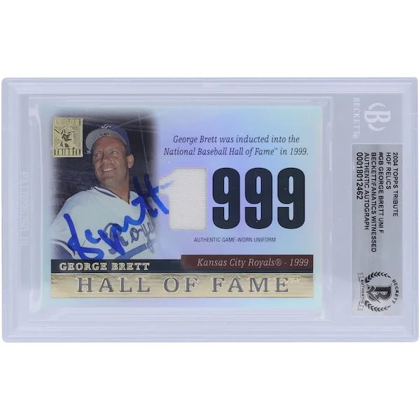 George Brett Signed 2004 Topps Tribute Hall of Fame Jersey Relic Card | Beckett Authentica