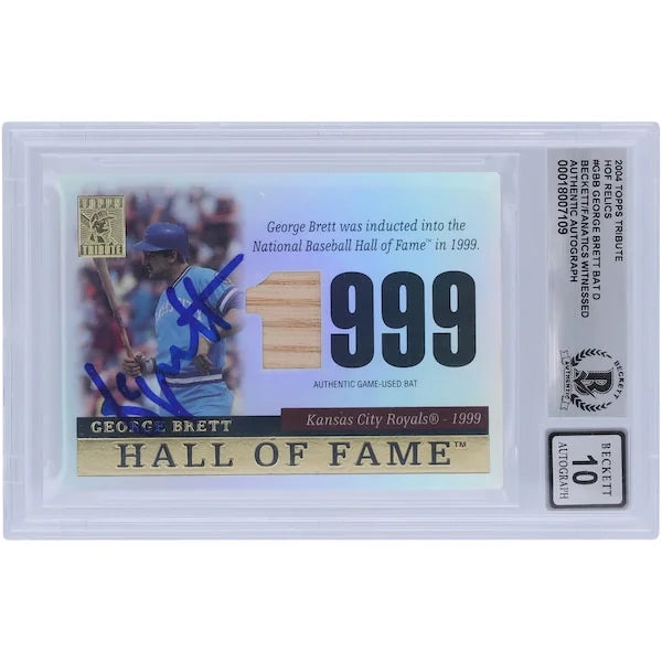 George Brett Signed 2004 Topps Tribute Hall of Fame Bat Relic Card | Graded 10