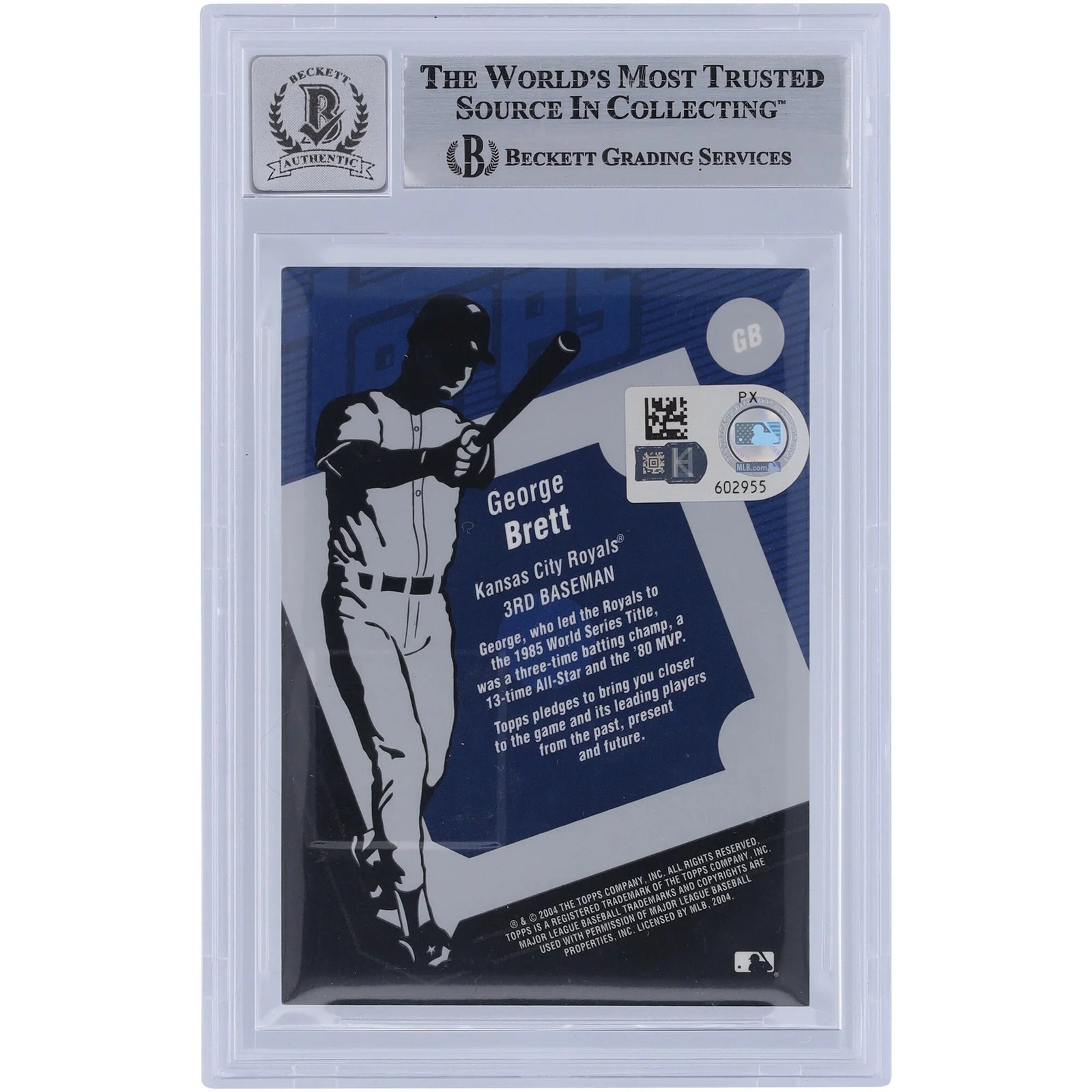 George Brett Signed 2004 Topps Clubhouse Jersey Relic Card | Graded 10
