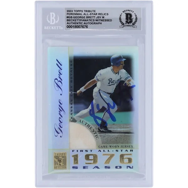 George Brett Signed 2003 Topps Tribute Jersey Relic Card | Graded 10