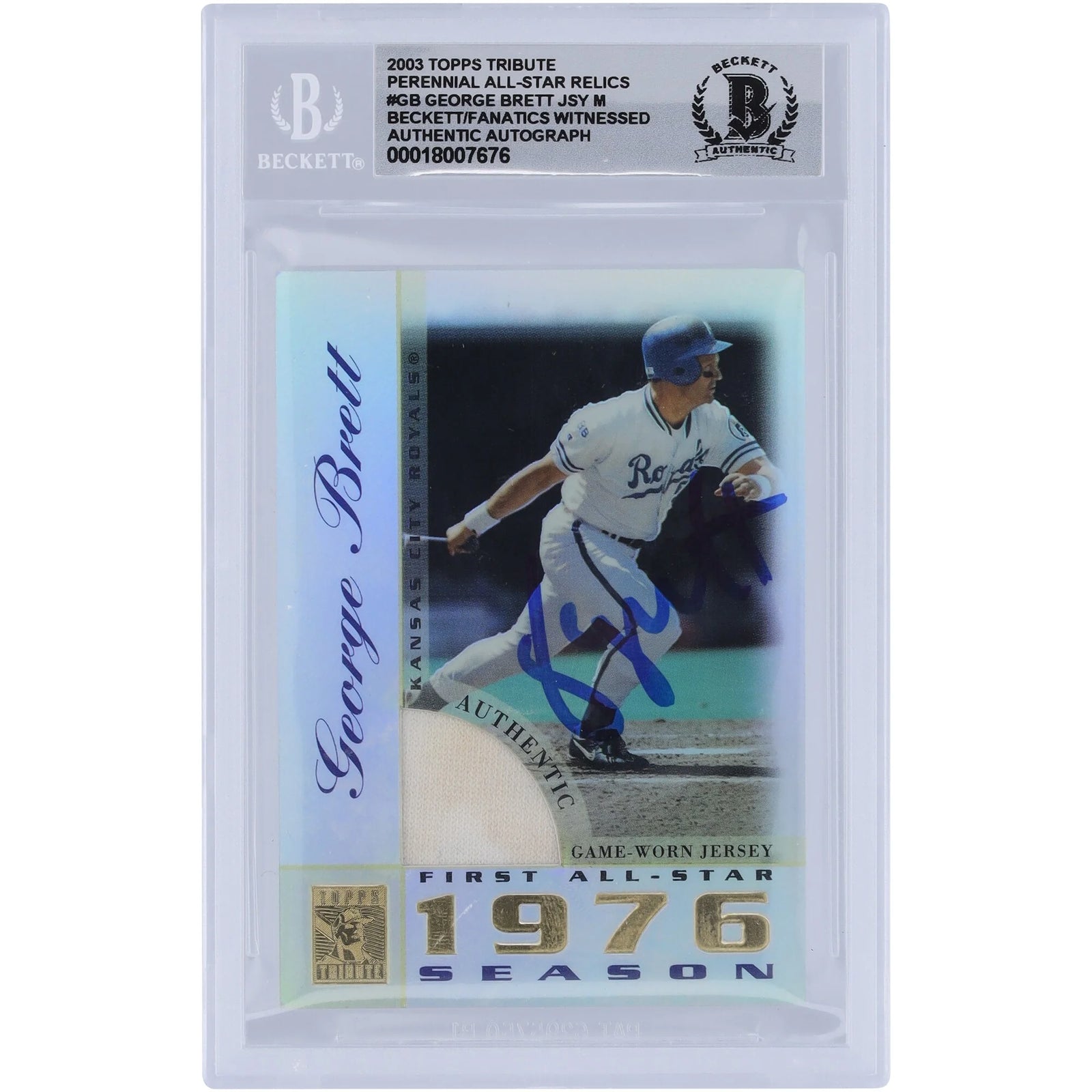 George Brett Signed 2003 Topps Tribute Jersey Relic Card | Graded 10