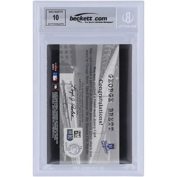 George Brett Signed 2001 Fleer Genuine Final Cut Jersey Relic Card | Graded 10