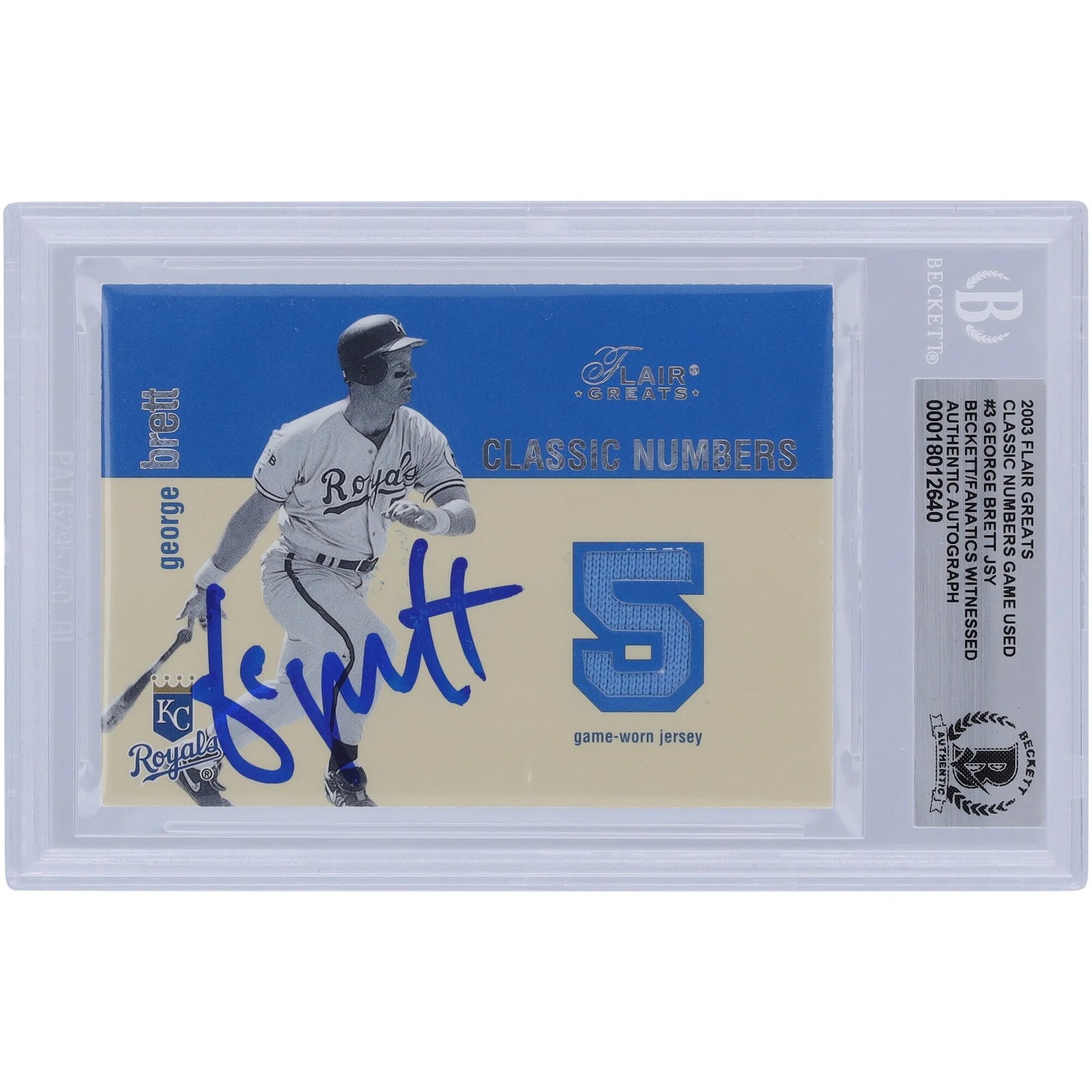 George Brett Signed 2003 Fleer Flair Greats Card | Jersey Relic