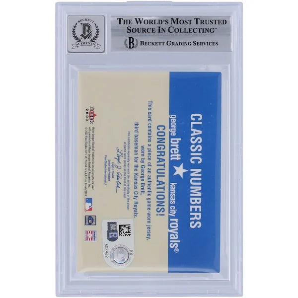 George Brett Signed 2003 Fleer Flair Greats Jersey Relic Card | Graded 10