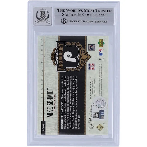 Mike Schmidt Signed 2006 Upper Deck Legendary Cuts Card | Graded 10