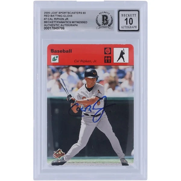 Cal Ripken Jr. Signed 2005 Leaf Sportscasters Batting Glove | Limited #7/60