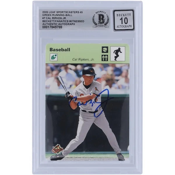 Cal Ripken Jr. Signed 2005 Leaf Sportscasters #7 Card | Graded 10 #/45