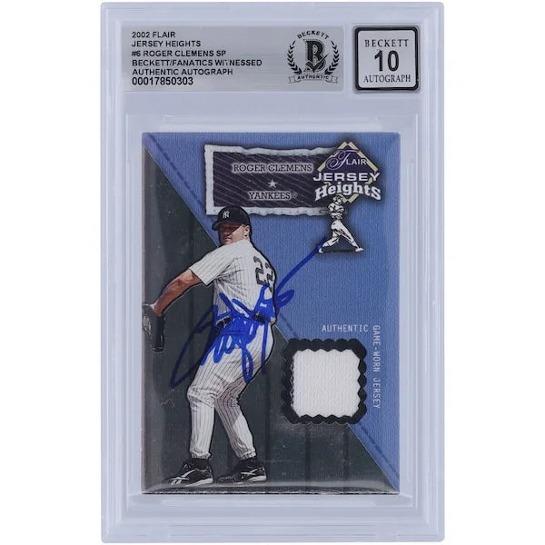 Roger Clemens Signed 2002 Fleer Flair Jersey Heights Relic Card | Graded 10