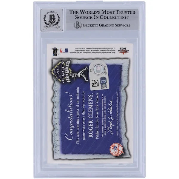 Roger Clemens Signed 2002 Fleer Flair Jersey Heights Relic Card | Graded 10