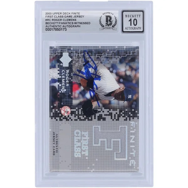 Roger Clemens Signed 2003 Upper Deck Finite First Class Jersey Relic Card | Grade 10