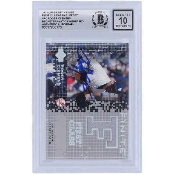 Roger Clemens Signed 2003 Upper Deck Finite First Class Jersey Relic Card | Grade 10