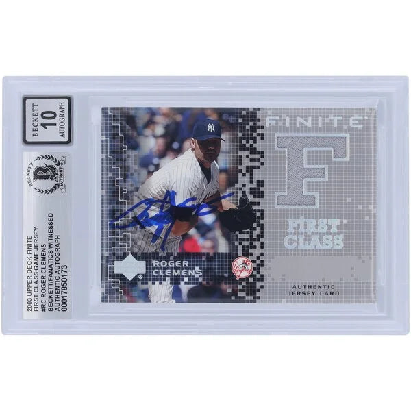 Roger Clemens Signed 2003 Upper Deck Finite First Class Jersey Relic Card | Grade 10