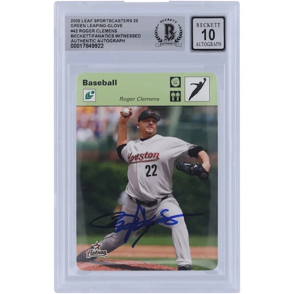 Roger Clemens Signed 2005 Leaf Sportscasters Card | Houston Astros #42 #/25