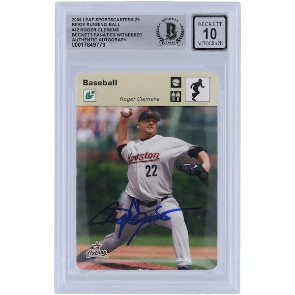 Roger Clemens Signed 2005 Leaf Sportscasters Card #42 | Limited /25