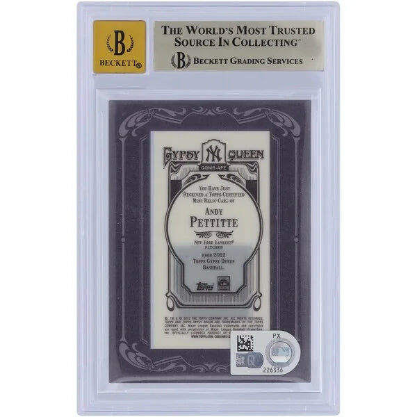 Andy Pettitte Signed 2012 Topps GQ Jersey Relic Card | Graded 9.5