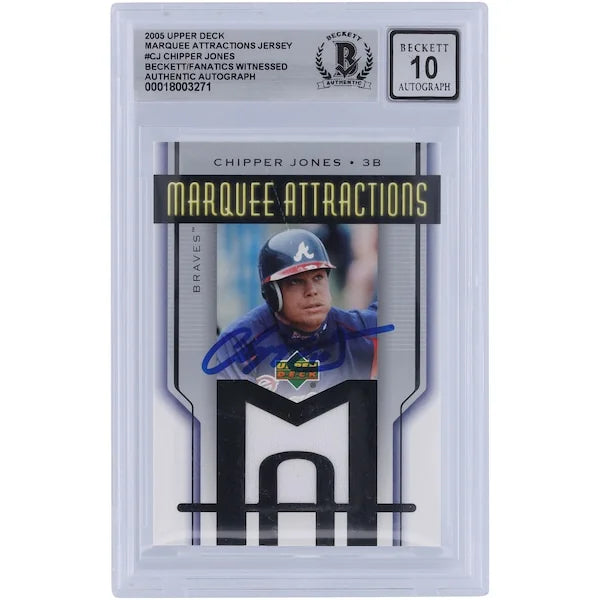 Chipper Jones Signed 2005 Upper Deck Marquee Attractions Jersey Relic | Graded 10