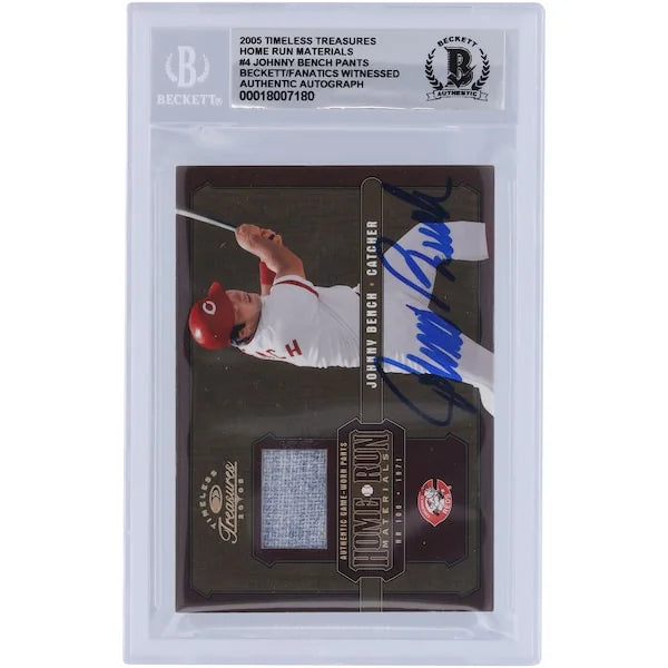 Johnny Bench Signed 2005 Donruss Timeless Treasures Jersey Relic | Graded 10