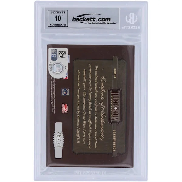 Johnny Bench Signed 2005 Donruss Timeless Treasures Jersey Relic | Graded 10