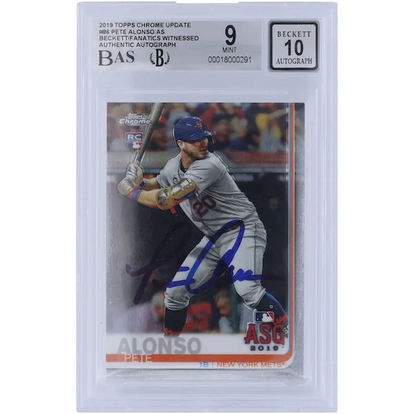 Pete Alonso Signed 2019 Topps Chrome Update #86 Rookie Card | Graded 9