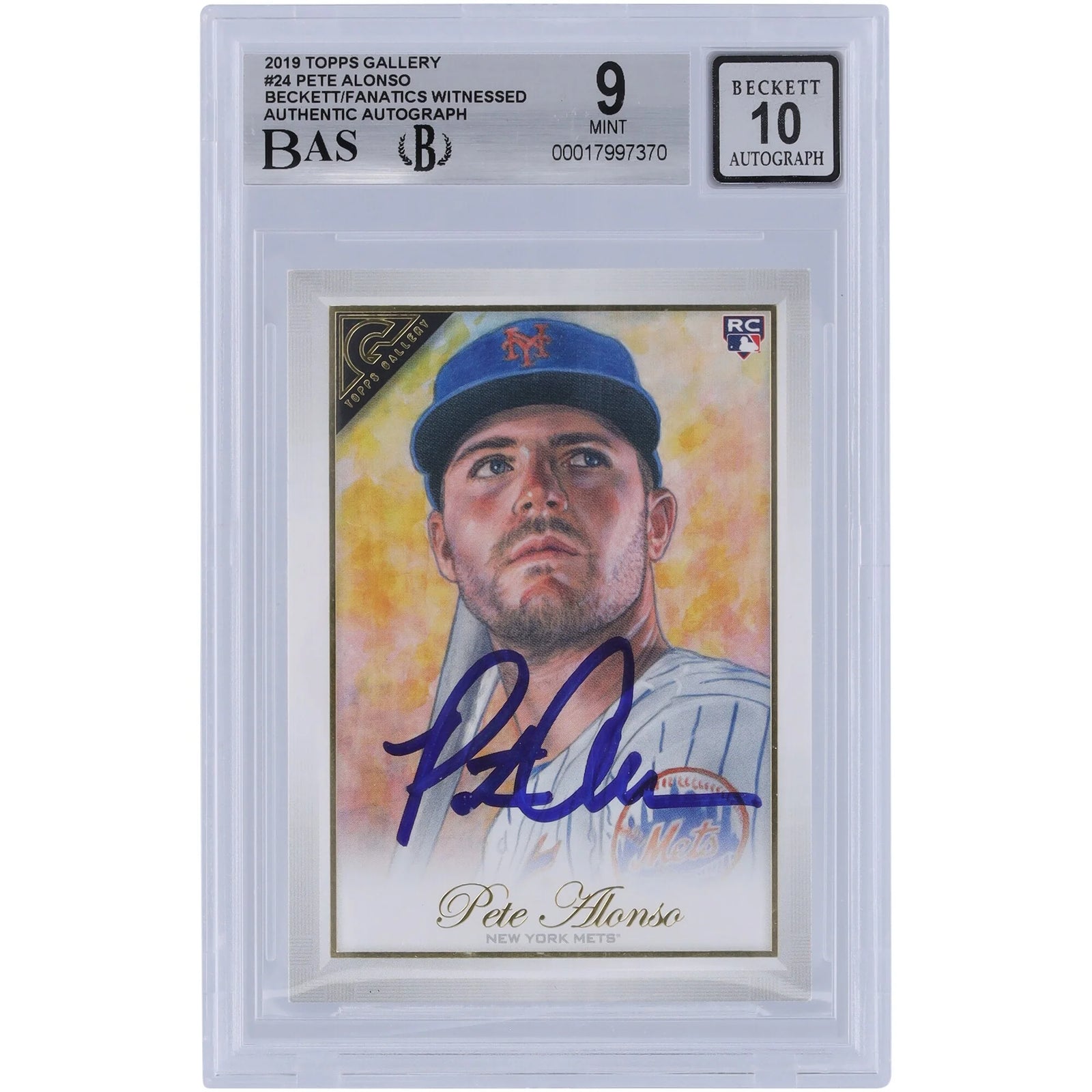 Pete Alonso Signed 2019 Topps Gallery #24 Rookie Card | Beckett Authenticated