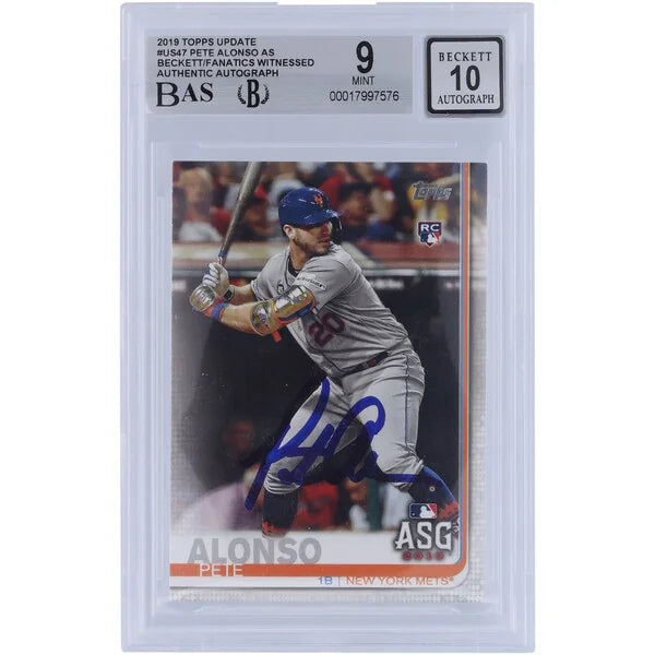 Pete Alonso Signed 2019 Topps Update #US47 Rookie Card | Graded 9