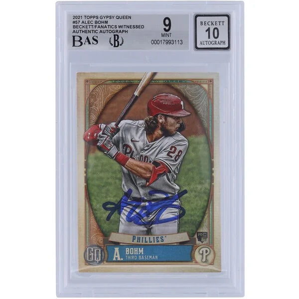 Alec Bohm Signed 2021 Topps GQ #57 Rookie Card | Beckett Authenticated 9