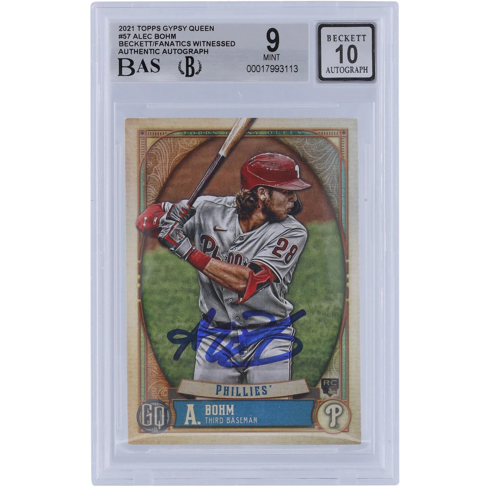 Alec Bohm Signed 2021 Topps GQ #57 Rookie Card | Beckett Authenticated 9