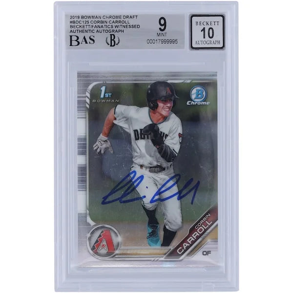 Corbin Carroll Signed 2019 Bowman Chrome Draft #BDC-125 | Beckett Authenticated 9