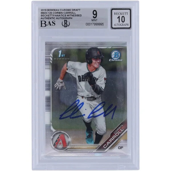 Corbin Carroll Signed 2019 Bowman Chrome Draft #BDC-125 | Beckett Authenticated 9