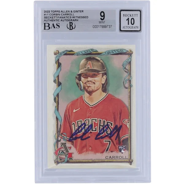 Corbin Carroll Signed 2023 Topps Allen & Ginter #11 Rookie Card | Beckett Authenticated 9/