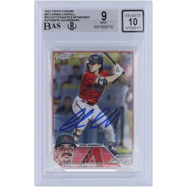 Corbin Carroll Signed 2023 Topps Chrome #95 Rookie Card | Beckett Authenticated