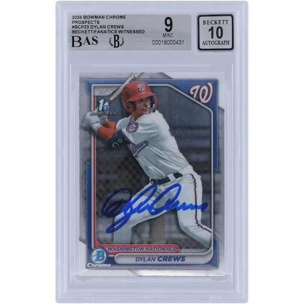 Dylan Crews Signed 2024 Bowman Chrome Prospects #BCP-23 | Graded 9