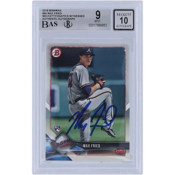Max Fried Signed 2018 Bowman #90 Rookie Card | Graded 9