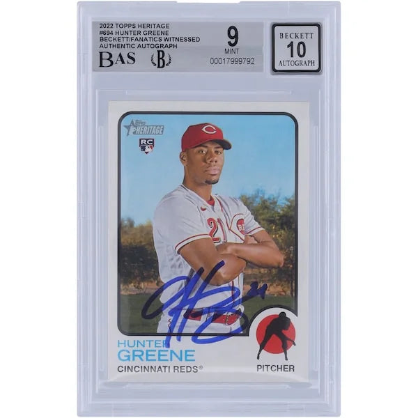 Hunter Greene Signed 2022 Topps Heritage #694 Rookie Card | Authenticated