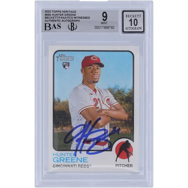 Hunter Greene Signed 2022 Topps Heritage #694 Rookie Card | Authenticated